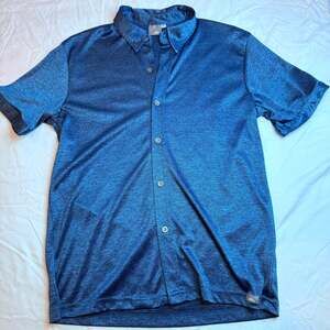 No Fear Button Down Shirt Blue Short Sleeve